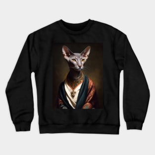 Royal Portrait of an Oriental Shorthair Cat Crewneck Sweatshirt